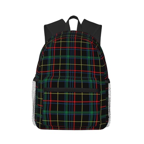 Buffalo Plaid Dark Green Travel Laptop Backpack For Men Women-Lightweight Carry On Backpack,Hiking Backpack, Water Resistant Beach Backpack With Laptop Compartment