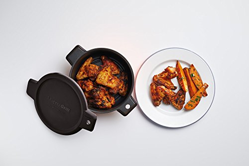 KitchenCraft Mikrowellen-Grill- und Bräunungspfanne, Schnelles Kochen, Backofenqualität, Stabil und leicht, 26 x 29 x 9 cm, Schwarz – Ansicht 4