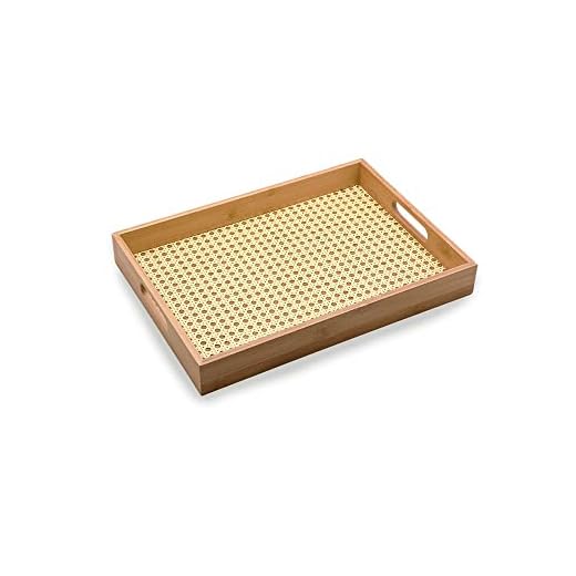Oikos - Bandeja de Bambu com Palinha Retangular 48cm
