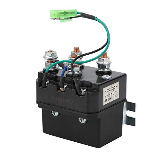 Tbest Winden-Schütz Solenoid, Winden-Schütz für 1500-5000-lb-Winden ATV UTV, Schwarz, Manuell, Arbeitskontakt, Steckdosenmontage, 12V DC