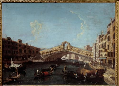 Vue des Gondoles du Pont du Rialto pour Murs Blancs et Intérieur Vide
