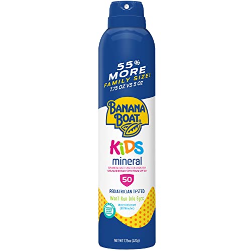Banana Boat Kids 100% Mineral Sunscreen Pump Spray, Broad Spectrum SPF 50, 7.75oz.