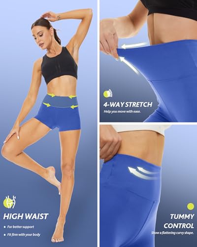 Image of CAMPSNAIL Workout Biker Shorts Women - 3 inch /5 inch /8 inch High Waisted Tummy Control Spandex Booty Volleyball Shorts for Yoga Dance