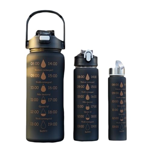 Motivational Water Bottle with Time Marker – 2000ml / 800ml / 300ml Leakproof Sports Bottle with Straw & Carry Handle for Gym, Office, Fitness & Outdoor-picture-22