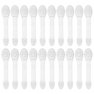 Miuphro Baby Abnaok Furniture Straps 10 PCS Adjustable Sliding Cabinet Child Safety Locks Handles(6 Kühlschrank Ecke-SchlösserKleber Kein Einfache Installation Sicherheitsschloss [20 Stück]
