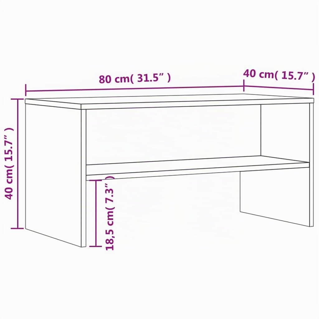 vidaXL Mobile Porta TV Rovere Marrone 80x40x40 cm in Legno Multistrato