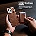 LUCKYCOIN for iPhone 17 Pro Full Genuine Leather Phone Case, Built-in Camera Control/Comprehensive Camera Protection/Compatible with MagSafe, Premium Leather Magnetic Phone Cover - Dark Brown