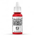 Entretenimiento Vallejo Model Color Pintura Acrílica, Rojo (Vermilion), 17 ml