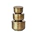 Creative Co-Op Hammered Debossed Aluminum Containers, Antique Brass, Set of 3