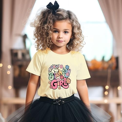 Birthday Shirt Girls Toddler T-Shirts Unicorn Mermaid Birthday Tees Little Kids Top Outfit White Pink 2nd 3rd 4th 5th 6th 7th4