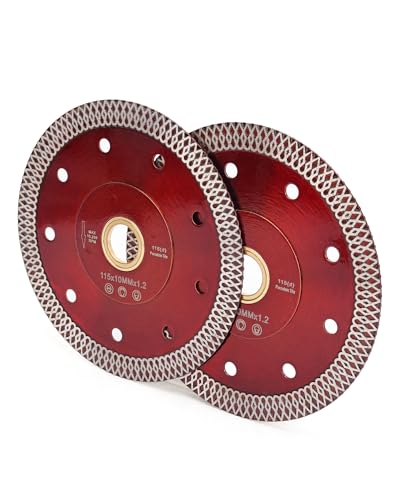 Image of Casaverde 2Pcs /Lot 4.5 inch Diamond Porcelain Saw Blade,Ceramic Cutting Disc | Fast,Clean Cuts with Great Life & Speed,Mesh Thin Turbo Rim,for Cutting Ceramic or Porcelain Tiles