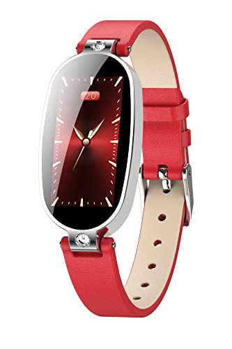 Smartwatch Damen Rosegold Silber Armkette Diamant Schmuck Fitness Armband Mädchen Sportuhr Pulsuhr Wasserdicht Schrittzähler Uhr mit Blutdruckmessung