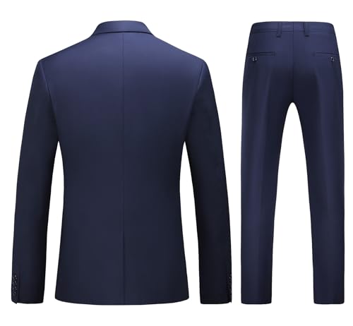 MOGU Mens 3 Piece Suit Slim Fit Pure Color Tuxedos for Wedding Prom2