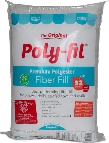 Image of Poly-Fil Fairfield Original Fiber Fill Stuffing, Premium Polyester, 32 oz.