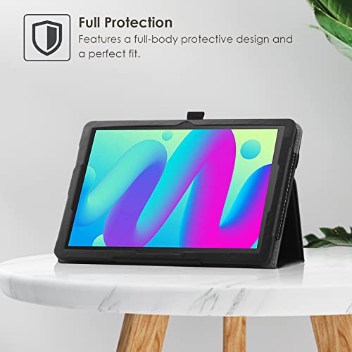 VOVIPO PU Leather Stand Folio Protective Cover with Handstrap For TCL Tab 10L 10.1, Black or Brown - Image 3