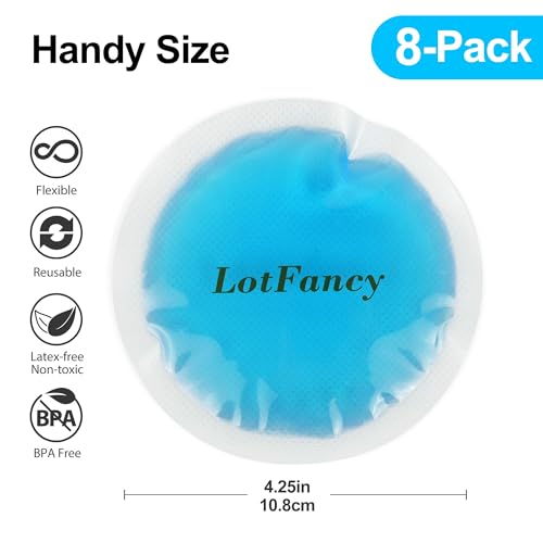 image for LotFancy Ice Pack for Injuries Reusable, 8 Small Gel Heating Cooling P