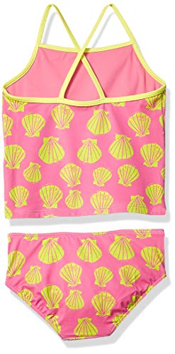 Amazon Essentials Girls' Tankini Rashguard Swimsuit Sets (Previously Spotted Zebra), Pink Shells, Medium - Image 3