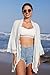 Summer Women Dressy Casual Cardigan Solid Color Cover Up Lace Details Light Weight Kimonos White L