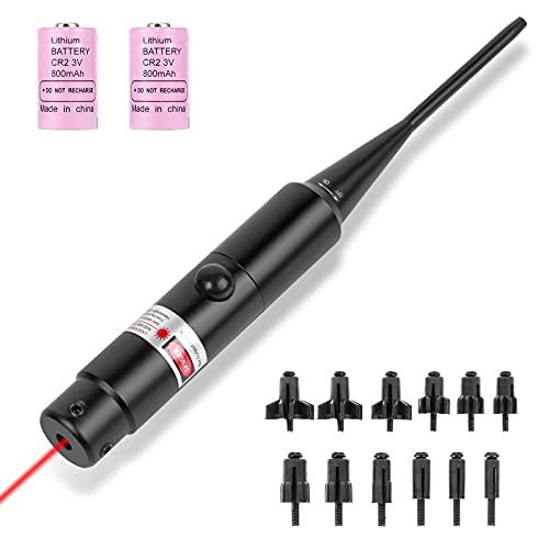 XOOBIU Bore Sight Kit Red Laser Boresighter for .177 to .50 Caliber with Battery
