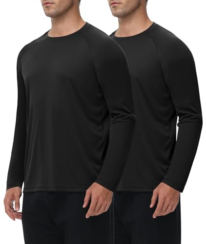 Image of Long Sleeve Shirts for Men - Quick Dry Moisture Wicking UV UPF Sun Protection T-Shirts for Fishing Workout Swim