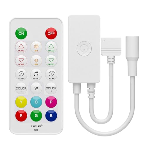 Posto applicabile: tavolo TV, bancone, comodino, bagno ecc. Luce applicabile luci led da banco, luce di striscia, luce di gabinetto, luci puck ecc. Contenuto della confezione: 1x controller LED SP644E, 1x telecomando RA3.