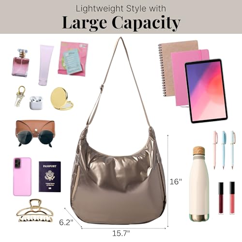 Image of Baggallini Swift Hobo Crossbody Bag for Women - Lightweight 15.7 inchx16 inch Travel Purse Handbag Hobo Bag