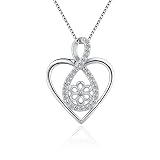 LGSY Colgante de plata de ley con circonita cúbica de corazón infinito para joyería de perlas, diseño colgante para mujer, joyería de bricolaje para hacer regalo