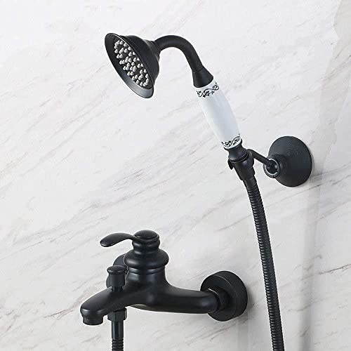 Douche rétro en cuivre ISCBAFYX : votre rituel bien-être avec mitigeur eau chaude froide noir