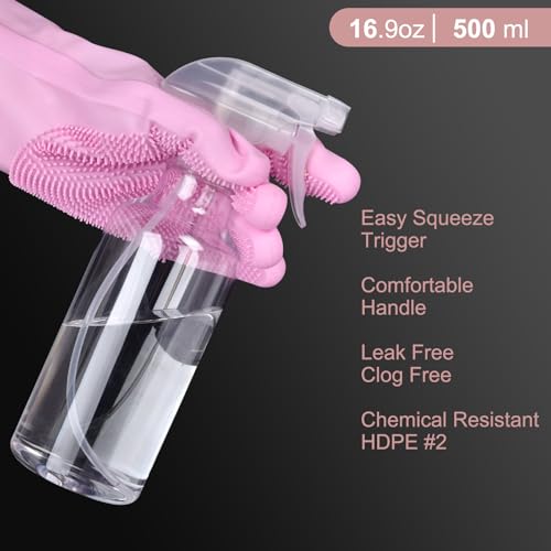 Plastic Spray Bottles - Empty Spray Bottles for Cleaning,16.9oz/2Pack,Mist/Stream Spray Bottle for Plants, Pet, Hair - (Clear, 16.9oz)4