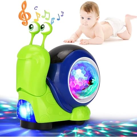 BUSOHA Interactive Crawling Baby Toys - Snail Musical Baby Toys with Colorful Lights Cute Infant Tummy Time Toys Sensory Development Birthday Gift for Baby Boys Girls Cover