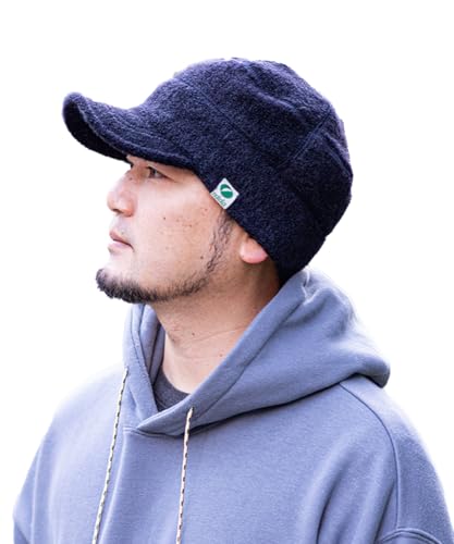 [ナコタ] ウォーム パイルワークキャップ メンズ レディース 大きいサイズ 防寒 冬 暖かい フリーサイズXLサイズズ(頭周り約60～64cm) ミッドナイトブルー