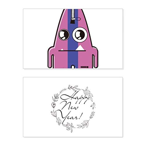 Tarjeta conmemorativa de año nuevo morada con diseño de monstruo Universe Alien