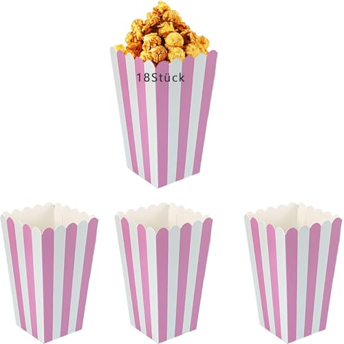 18 bolsas plegables pequeñas para palomitas de maíz, de papel de estraza pequeñas, bolsas para aperitivos, bolsas para decoración de cine, palomitas de maíz, cubos de azúcar, patatas fritas, pequeñas