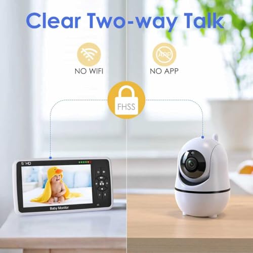 Babystar Baby Monitor with Camera and Audio, 720P HD Resolution 5