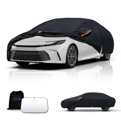 Tozaroa Waterproof Car Cover All-Weather, Heavy-Duty Outdoor Full Exterior Automobiles Snow Cover...