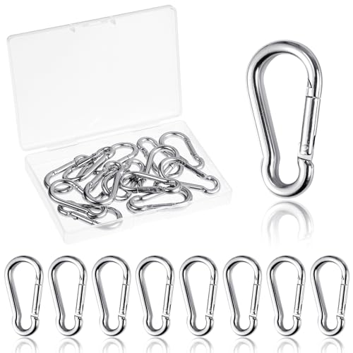 {Mosquetones Pequeños de Acero Mosqueton 15 Piezas Mosquetones Pequeños, 4 x 40 mm Mosquetón Acero Inoxidable Mosqueton Llavero con Cierre de Resorte para Camping...