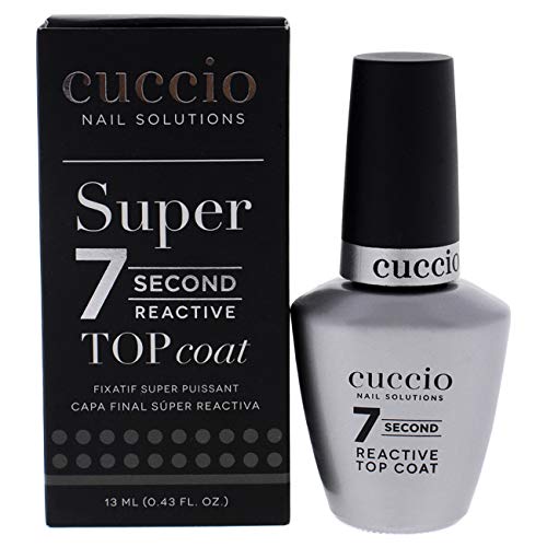 Cuccio Colour Super 7 Second Nail Top Coat - Super Quick Drying Formula - Creates A High Gloss Finish With Incredible Long-Lasting Durability - Formulated With Super Seal Technology - 0.43 Oz