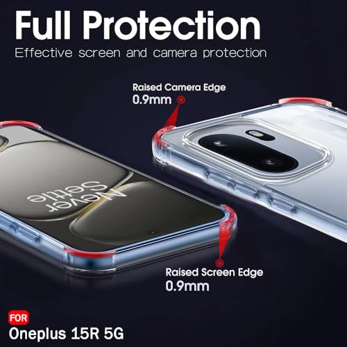 Image of TheGiftKart Crystal Clear Back Cover Case for OnePlus 15R 5G | Shock Proof 360 Protection | Hard Clear Back Cover Case for OnePlus 15R 5G (PC & TPU, Transparent Bumper)