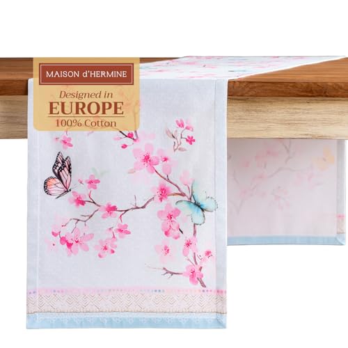 Maison-dHermine-Table-Runner-100-Cotton-Single-Layer-Easter-Table-Runners-72-inches-Long-Home-Kitchen-Dining-Party-Easter-Decorations-Spring-Summer-Blossoms-in-Spring-1450-x-72 Maison dHermine Table Runner 100 Cotton Single Layer Easter Table Runners 72 inches Long Home Kitchen Dining Party Easter Decorations Spring Summer Blossoms in Spring 1450 x 72