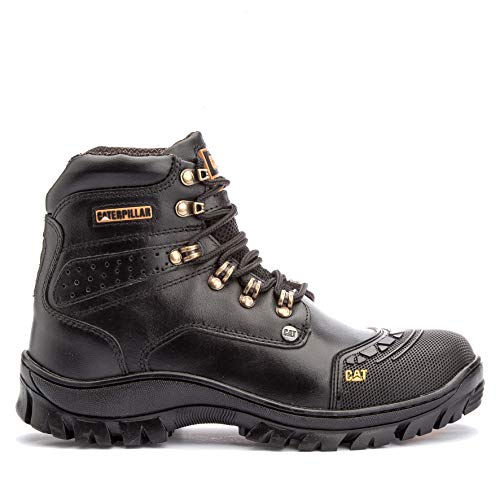 Bota Coturno Masculino Caterpillar Bico Pvc Couro Legítimo (Preto, BR, Adulto, Numérico, 41)