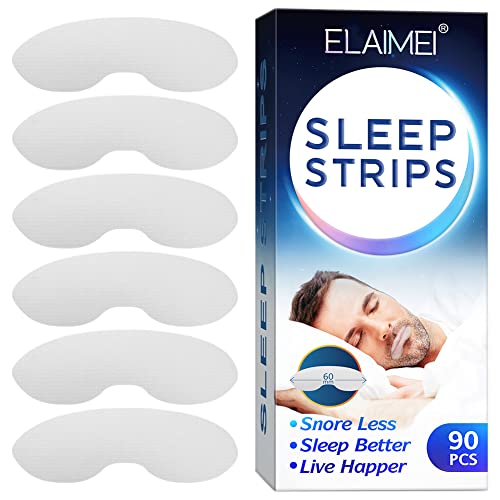 Wenyu 90 Pcs Sleep Strips Mouth Tape Cinta Bucal para Dormir Parche Antironquidos, Cintas Anti Ronquidos, Pegatina Anti-Ronquidos, Promueve la Respiración Nasal, Mejore la Calidad del Sueño Cover