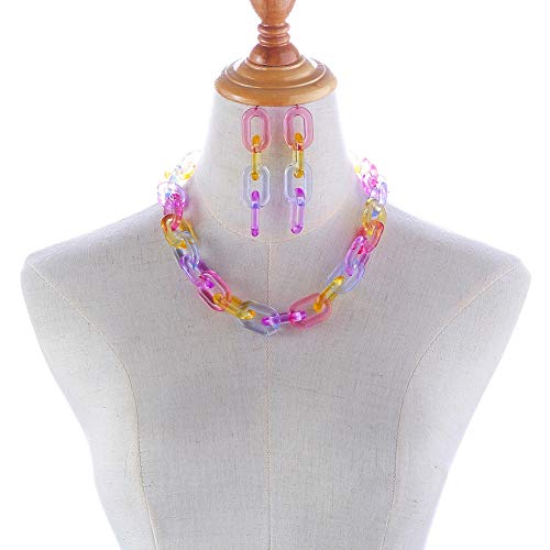 Caiyao Alliage résine - Boucles d'oreilles pendantes géométriques et légères - 6