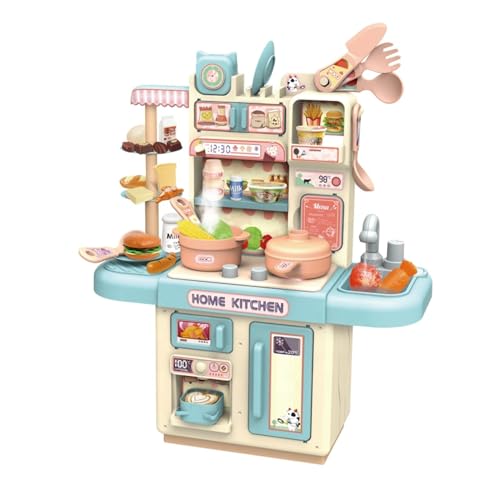 Image of VGRASSP Dream Kitchen Playset Toy Pretend Play Realistic Cooking Action Modern Kitchen Set - Light Up Stove Real Like Working Sink - Multicolor (Random Color As Per Stock) (Without Mist Spray)