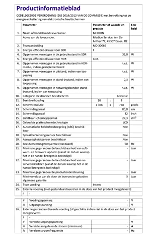 MEDION MD30086 80 cm (32 Zoll) HD Fernseher (HD Triple Tuner, DVB-T2 HD, CI+, Mediaplayer, 3 x HDMI, SCART, VGA, USB) MEDION MD30086 80 cm (32 Zoll) HD Fernseher (HD Triple Tuner, DVB-T2 HD, CI+, Mediaplayer, 3 x HDMI, SCART, VGA, USB)