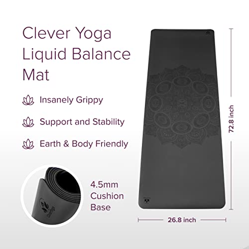 Premium Eco Friendly Clever Yoga Mat - Extra Safe Non Slip Yoga Mat Suitable For All Yoga Types - Workout Mat For Home Or On The Go - Includes Our Perfect Fit Mat Bag - Gray #TOP1