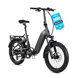 DERUIZ E Bike Peridot 2.0 Gen.Fold 20 * 3.0-Inch Ebikes 48V 500Wh Akku 8-Gang,Hydraulische Bremsen,Faltbares Pedelec-150 KM (Schwarz)