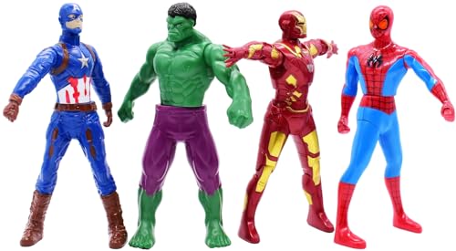 FISAPBXC Super-Hero Anime Figura, 4 PCS Super-Hero Figura Personaje Modelo de Acción Estatua de PVC Muñeca Coleccionable Juguetedecoración Colección Collectibles Adornos Escritorio (18CM)