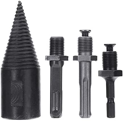4Pcs High Speed Steel Log Splitter Firewood Wood Splitting Splitter Electric Hammer Drill Cone for Woodworking 32mm