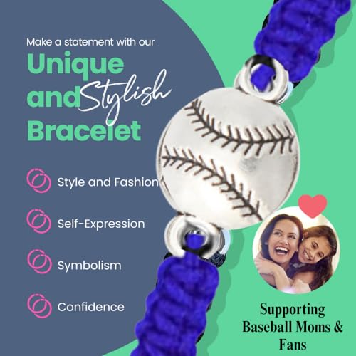 Sportybella - Baseball Bracelet, Baseball Jewelry, Adjustable Braided Baseball Bracelet, Baseball Gifts, Baseball Accessories3