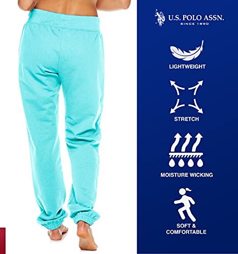 Image of U.S. POLO ASSN. Womens Sweatpants - Women Joggers Sweats with Logo Print - French Terry Poly-Cotton